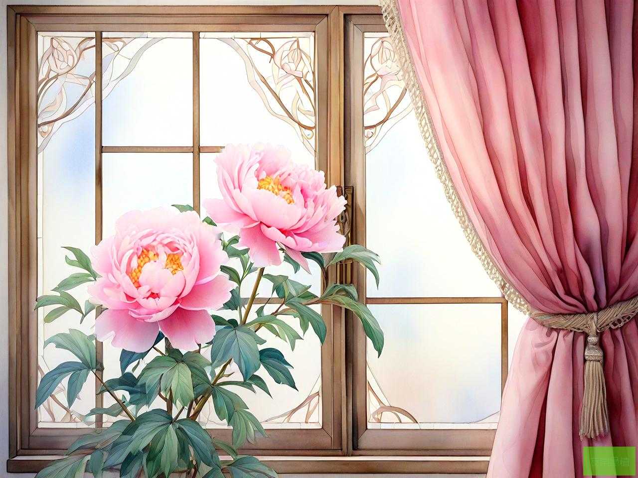 牡丹花窗帘是什么意思
